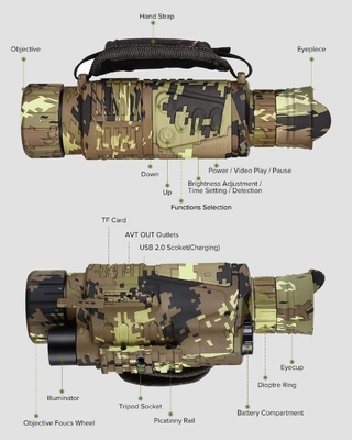 энергосбережение Monocular телескопа ночного видения оптики 5x8 перезаряжаемые