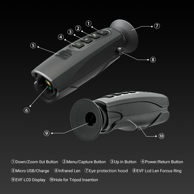 Monocular термического изображения T-72 384x288 изумленные взгляды ночного видения Handheld ультракрасные